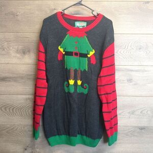 Ugly Christmas Sweater Festive Elf Men's Size XXL